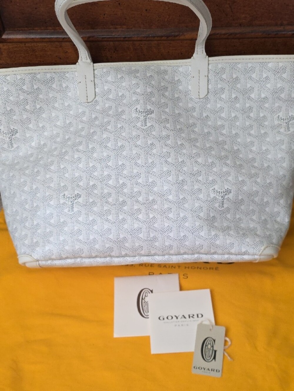 New Goyard Artois White Cream Tote Bag - Picture 5 of 7